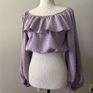 Peach Love California Lavender Ruffle Blouse